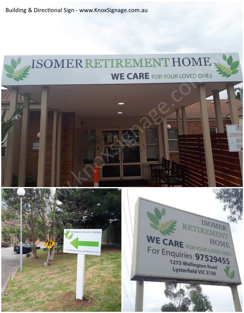 Building & Directional Sign - Isomer Retirement Home